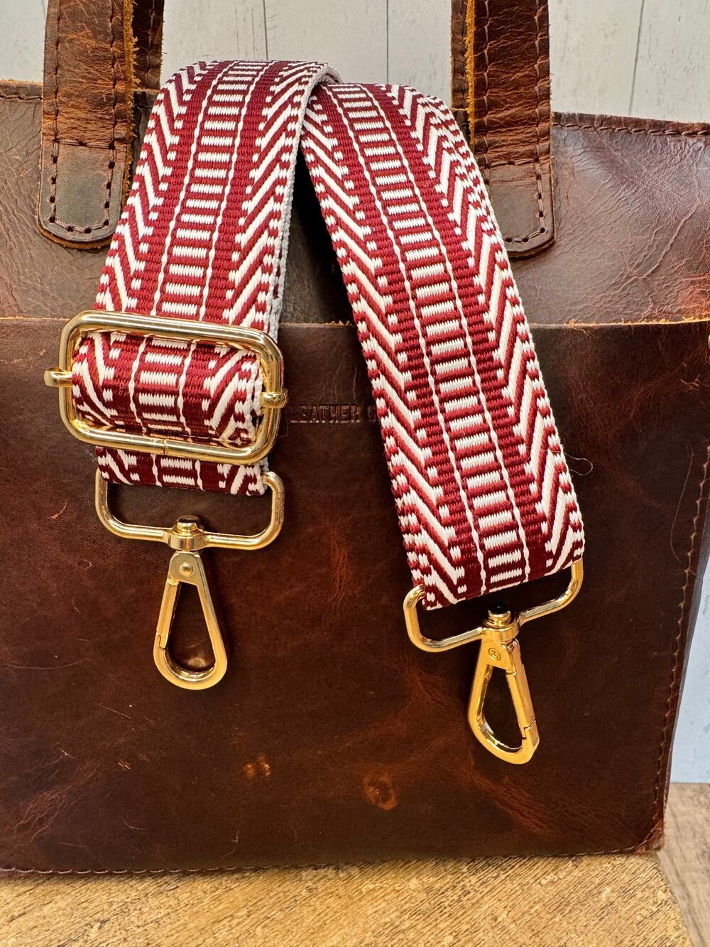 Woven Striped Maroon Purse Strap Wide Crossbody Bag Strap Boho Purse Strap